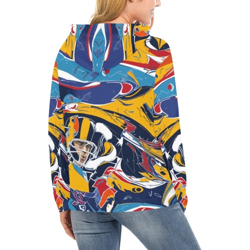 American football champion colorful abstract art. All Over Print Hoodie for Women (USA Size) (Model H13)