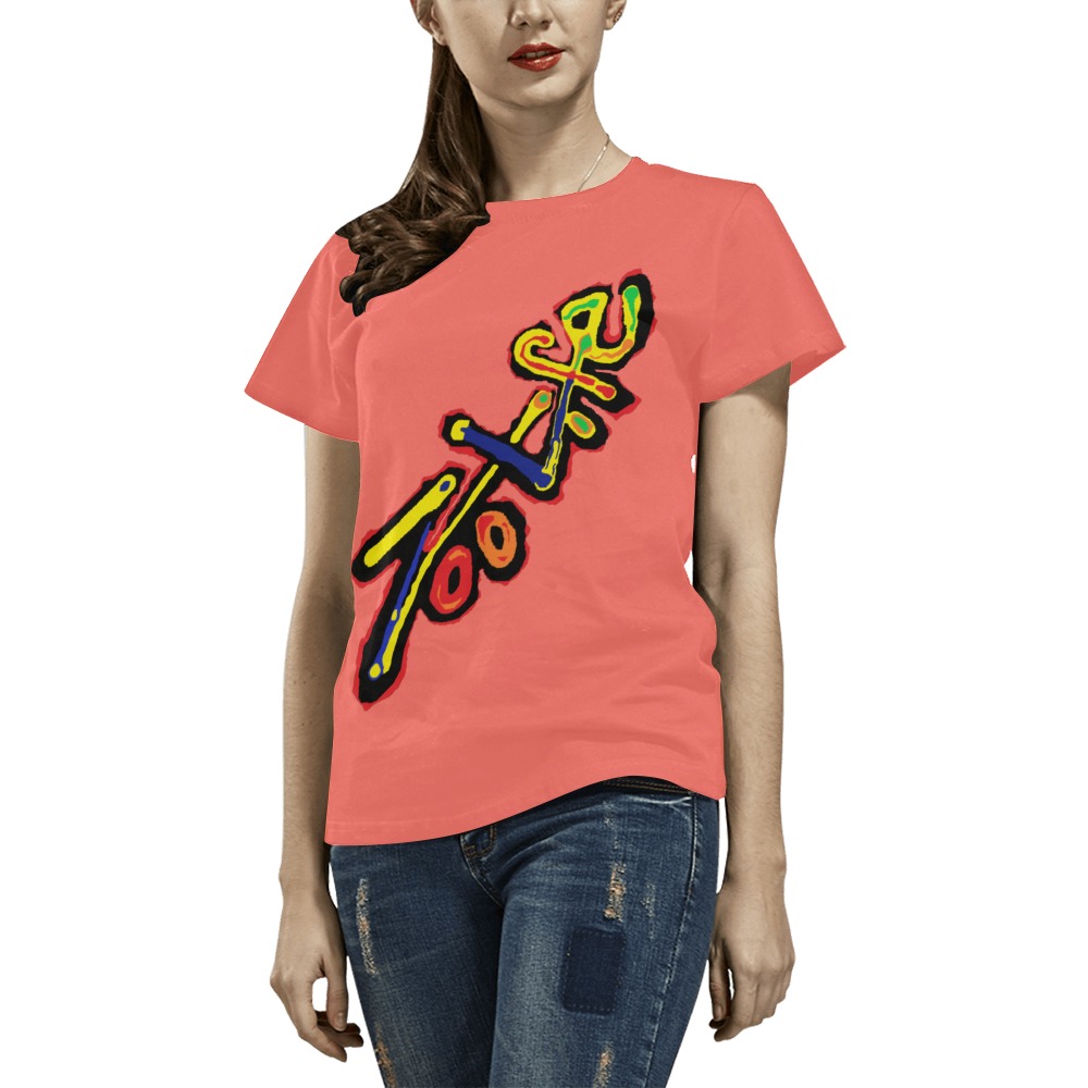 ZL.LOGOoffpink All Over Print T-Shirt for Women (USA Size) (Model T40)
