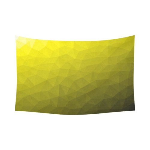 Yellow gradient geometric mesh pattern Cotton Linen Wall Tapestry 90"x 60"
