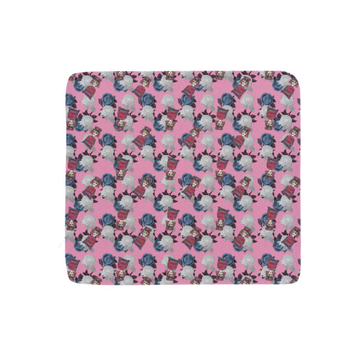 vintage floral and goth girl Rectangular Seat Cushion