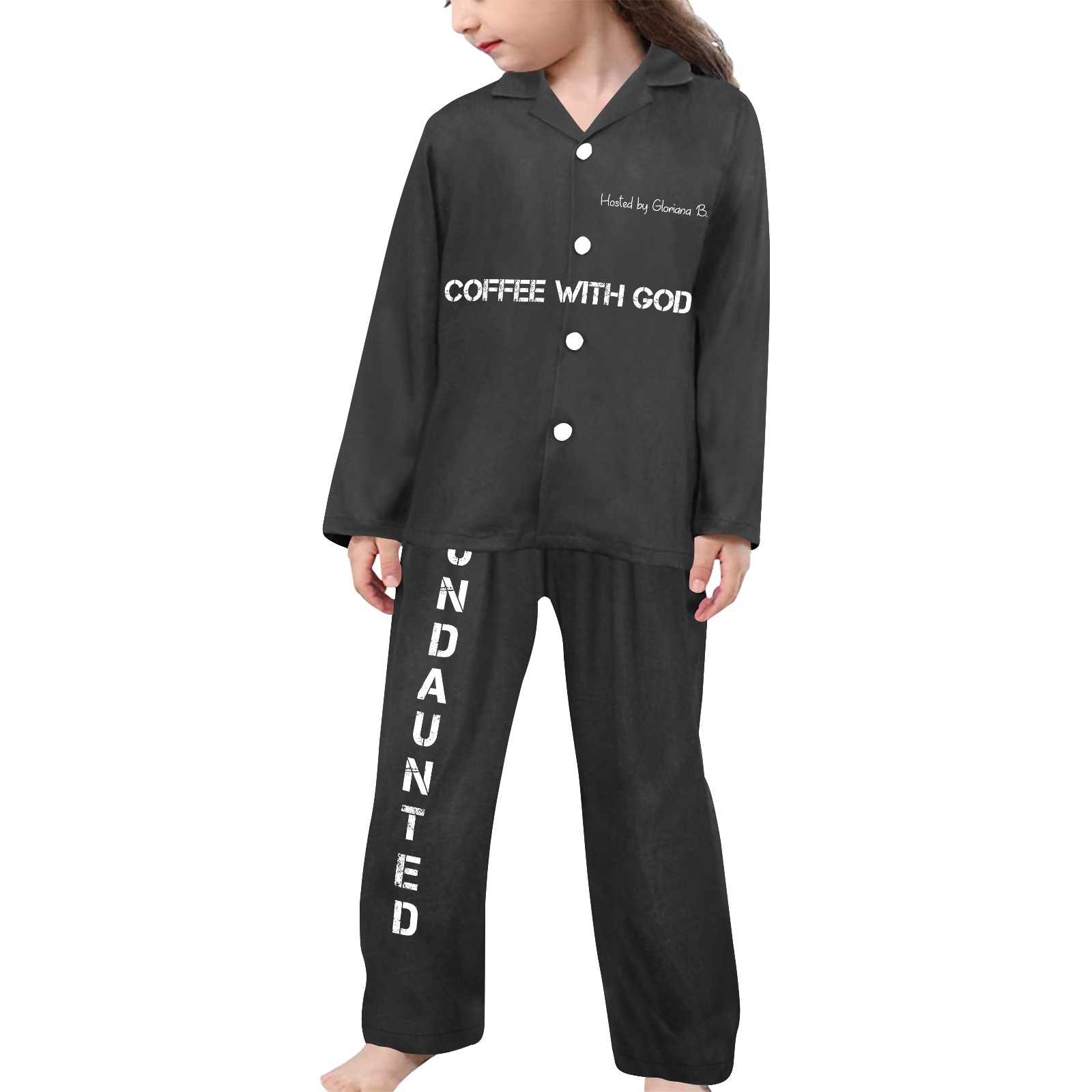 Undaunted Kids Little Girls' V-Neck Long Pajama Set