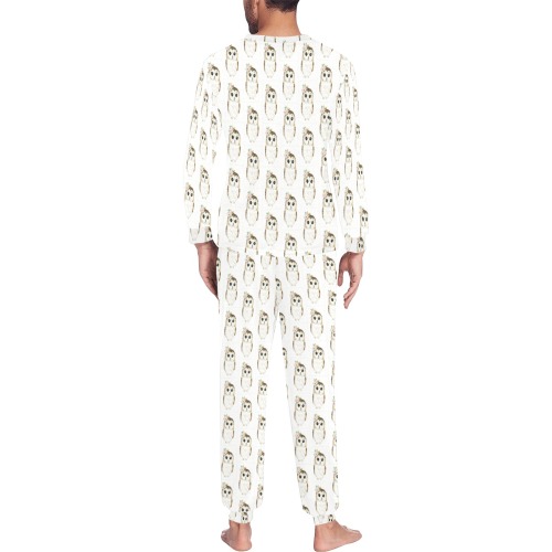 Birds fest Men's All Over Print Pajama Set with Custom Cuff