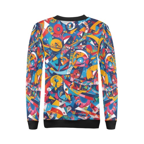 Fantastic cool colorful and charming abstract art. All Over Print Crewneck Sweatshirt for Women (Model H18)