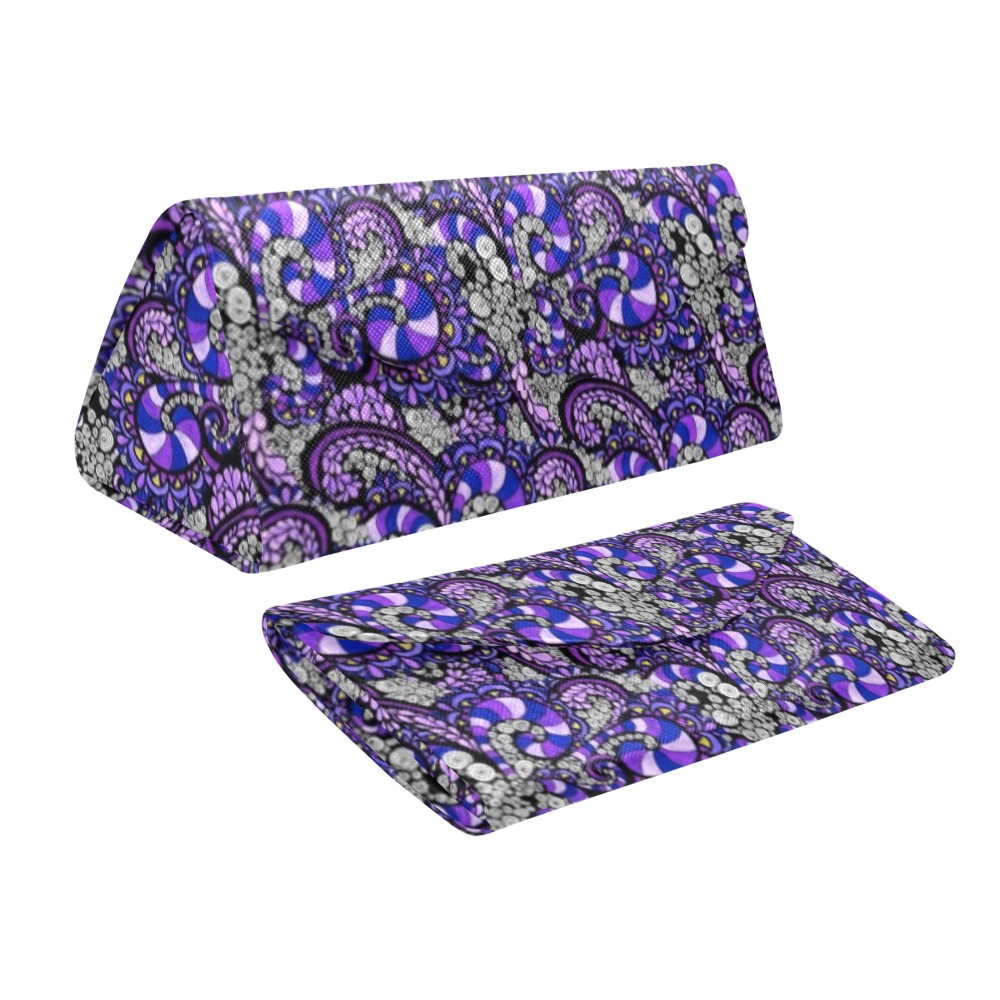 Purple Pulse Custom Foldable Glasses Case