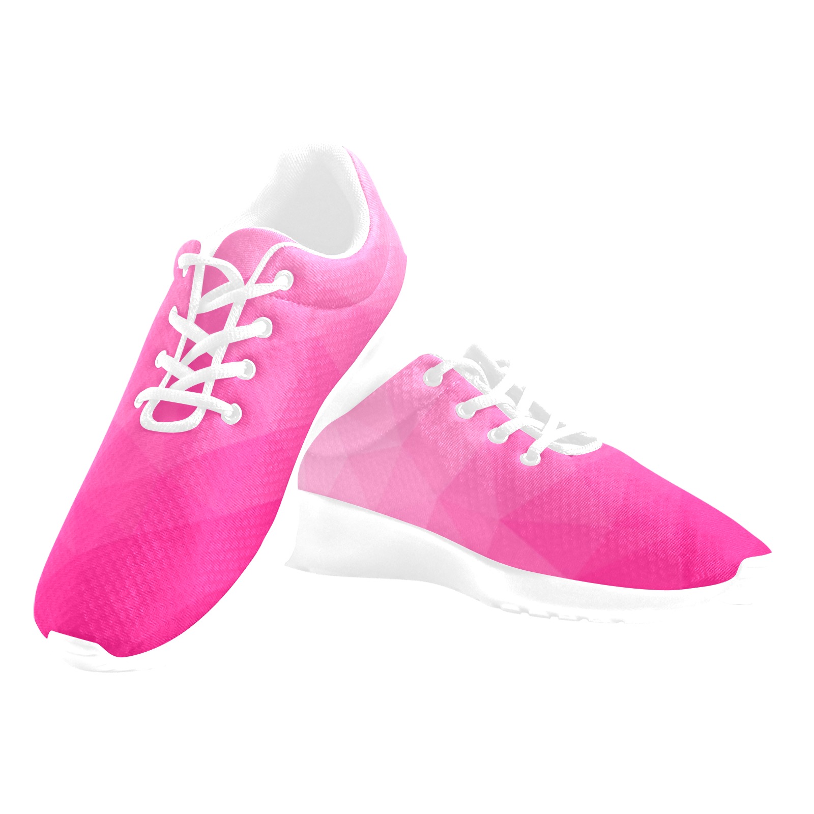 Hot pink gradient geometric mesh pattern Women's Athletic Shoes (Model 0200)