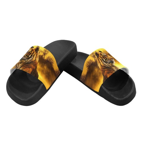 Tiger and Sunset Men's Slide Sandals (Model 057)