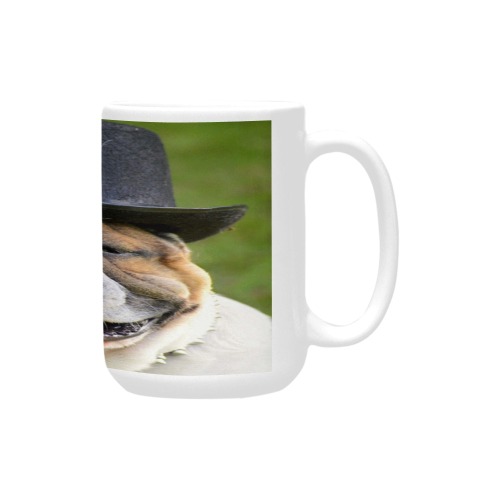Silly Bulldog In Tophat Custom Ceramic Mug (15OZ)