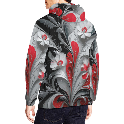 Falcon Bloom Art Nouveau Elegance All Over Print Hoodie for Men (USA Size) (Model H13)