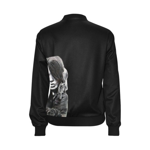 Sexy Women All Over Print Bomber Jacket for Women (Model H36)