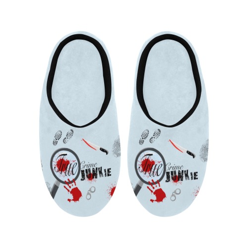 True Crime Junkie Slippers Women's Non-Slip Cotton Slippers (Model 0602)