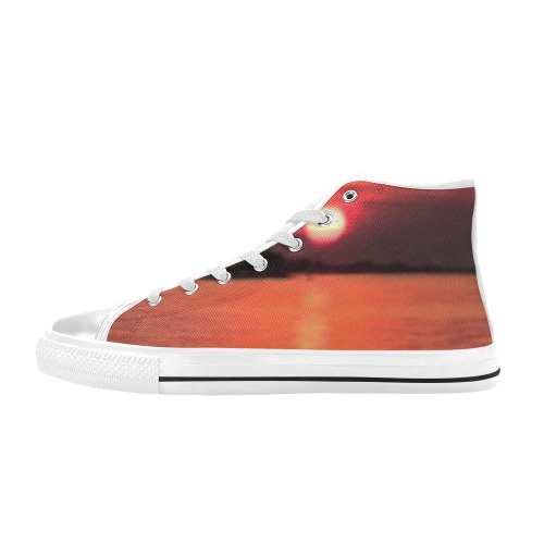 Lady Pink Sunset Collection Men’s Classic High Top Canvas Shoes (Model 017)