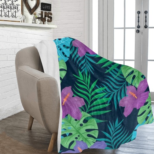 Colorful Tropical Pattern (185) Ultra-Soft Micro Fleece Blanket 54"x70"