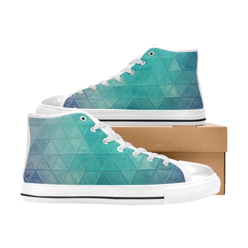 mosaic 35 High Top Canvas Shoes for Kid (Model 017)