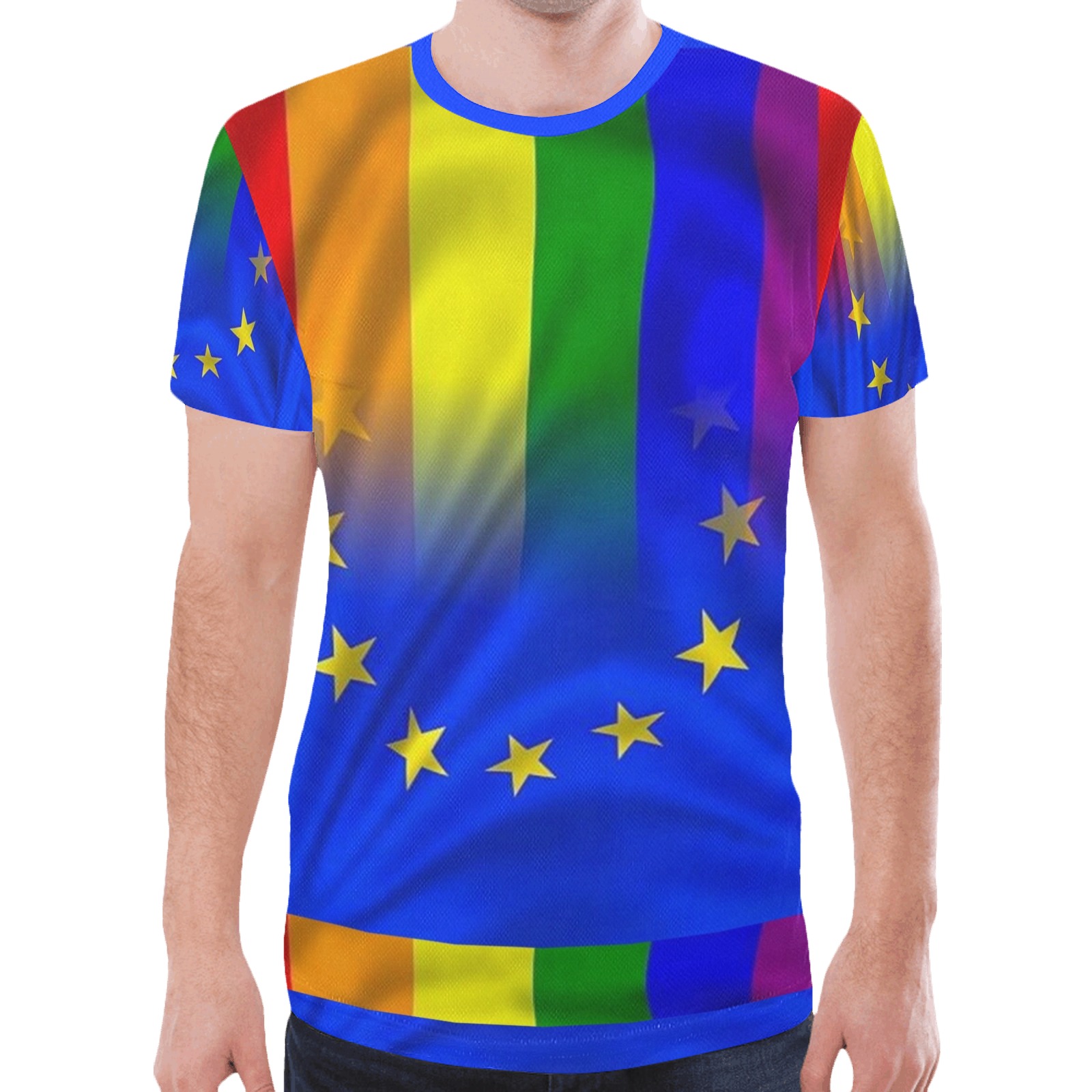 Euro Pride Flag Pop Art by Nico Bielow New All Over Print T-shirt for Men (Model T45)