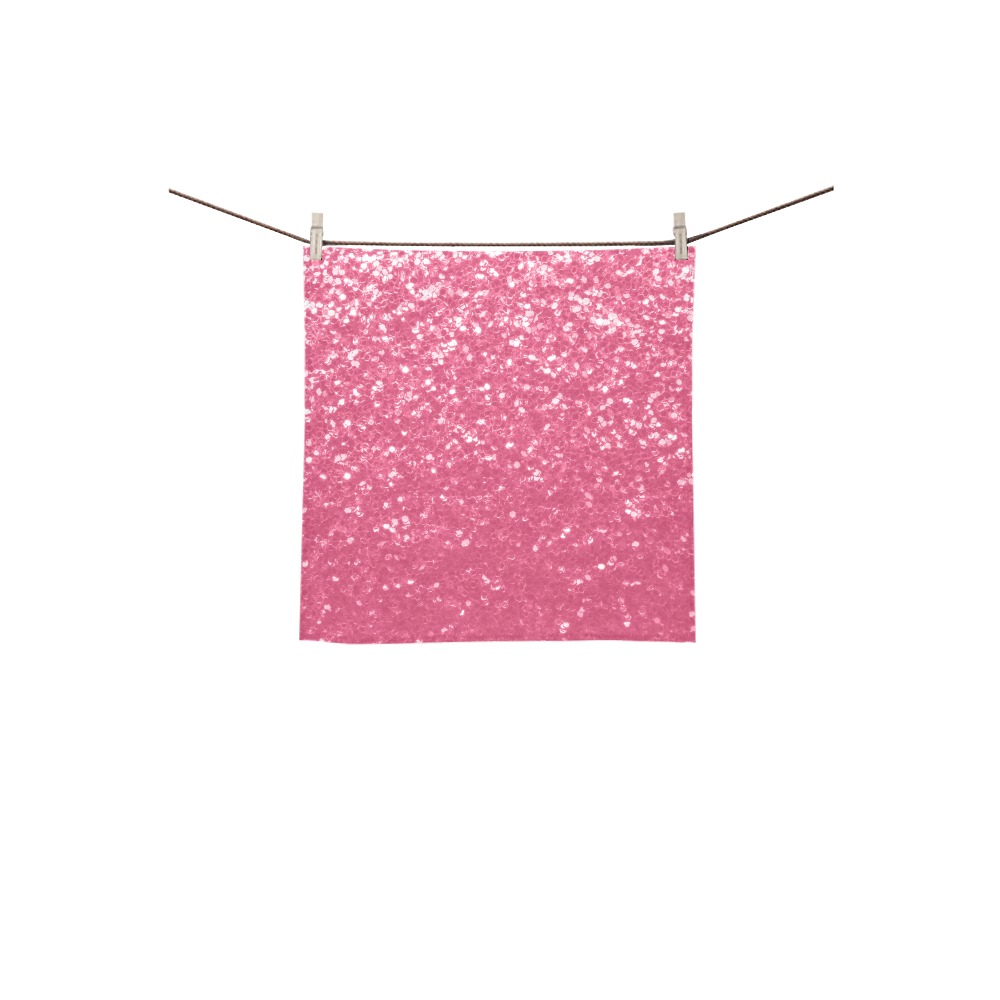 Magenta light pink red faux sparkles glitter Square Towel 13“x13”