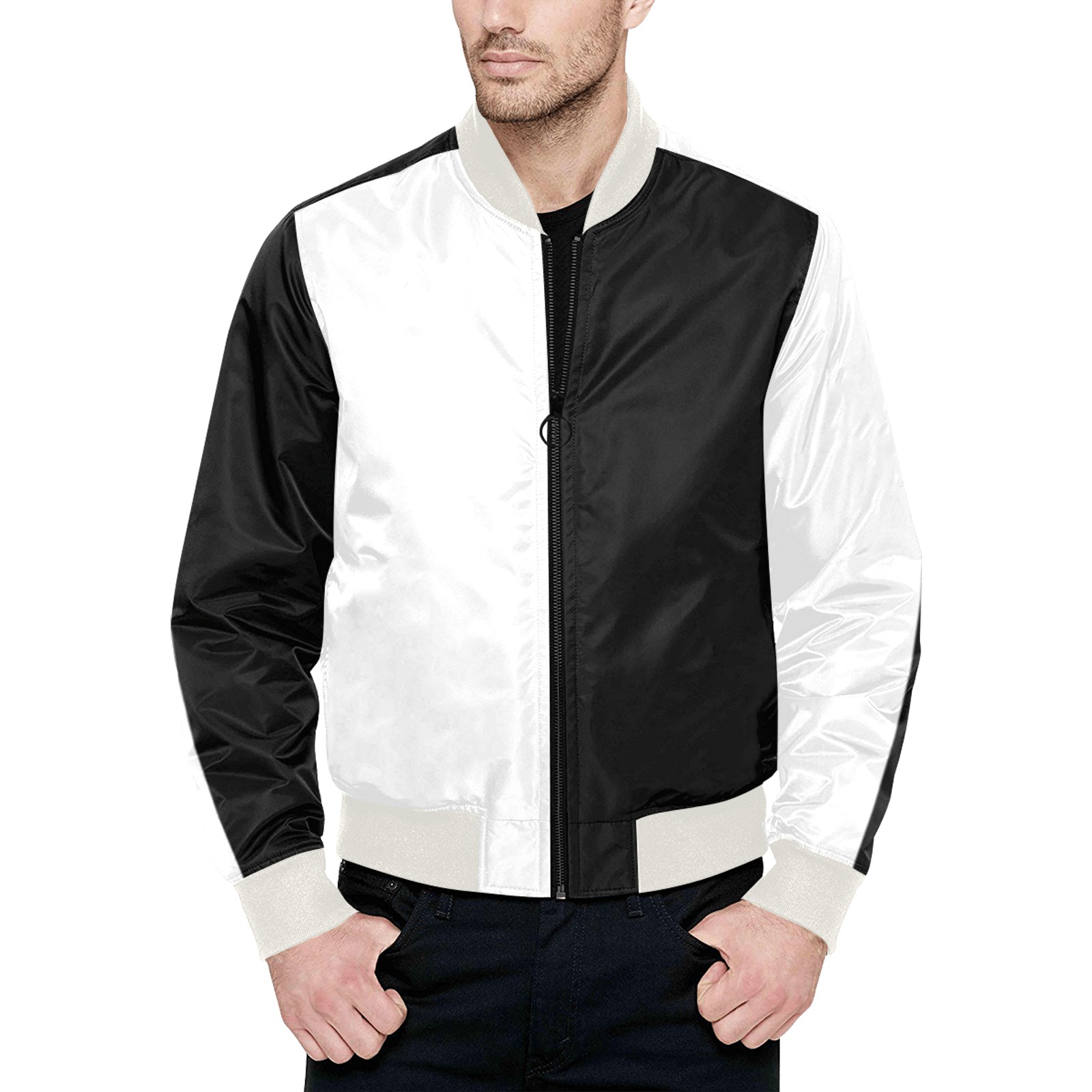 wb All Over Print Quilted Bomber Jacket for Men (Model H33)
