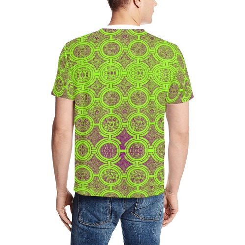 AFRICAN PRINT PATTERN 2 Men's All Over Print T-Shirt (Solid Color Neck) (Model T63)