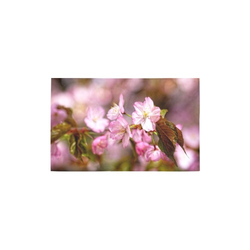 The festival of pink sakura cherry blossoms. Bath Rug 20''x 32''