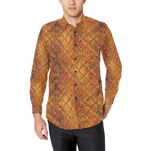 Gold NB by Nico Bielow Men's All Over Print Casual Dress Shirt (Model T61)