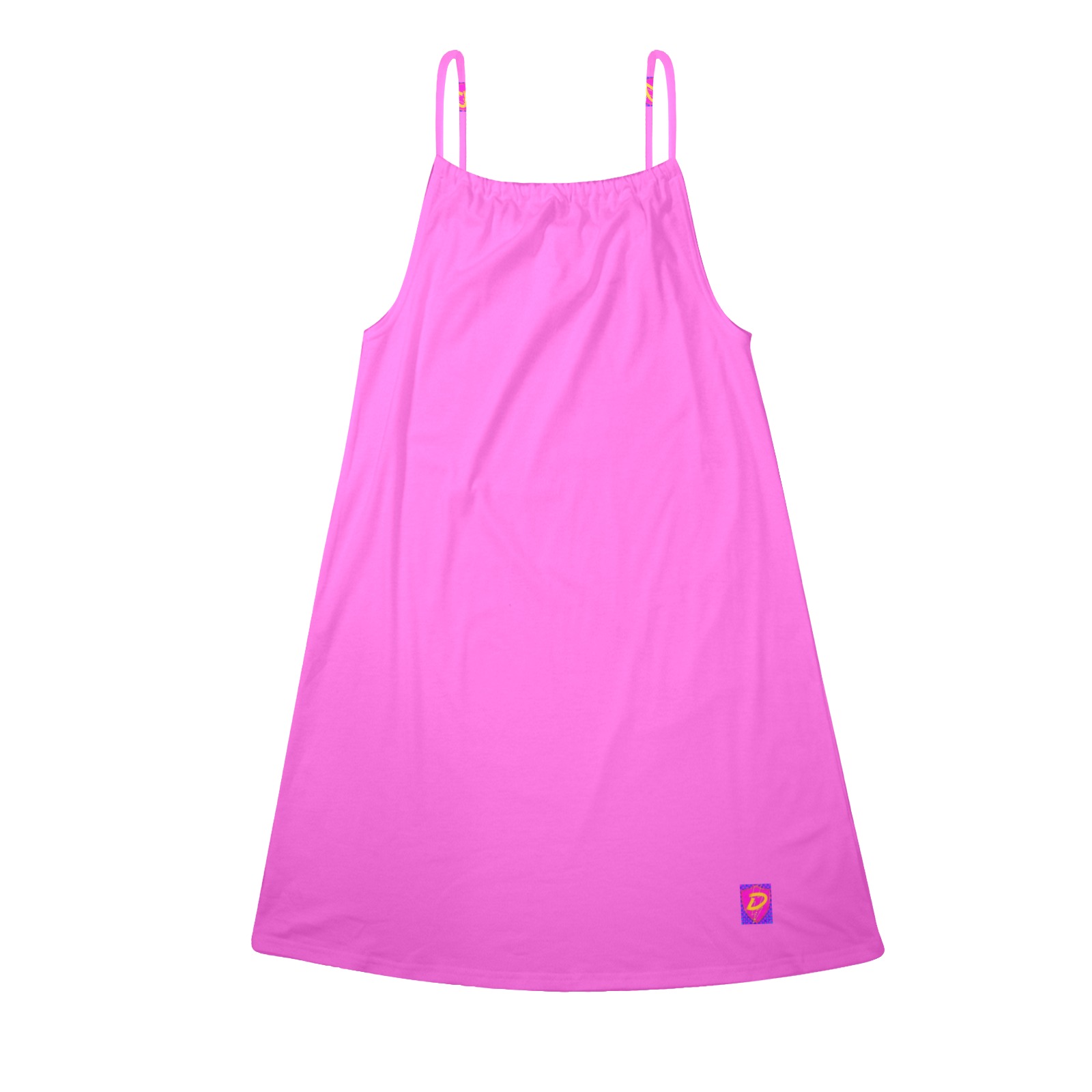 DIONIO Clothing - Ladies' Pink Drawstring Neck Sleeveless Dress Drawstring Neck Sleeveless Dress (Model D68)
