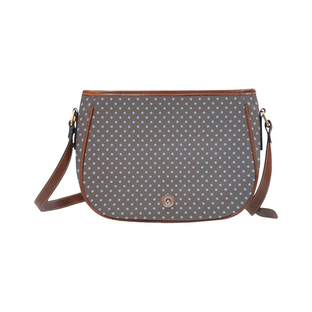 Chocolate Brown with Blue Dots Saddle Bag/Large (Model 1649)