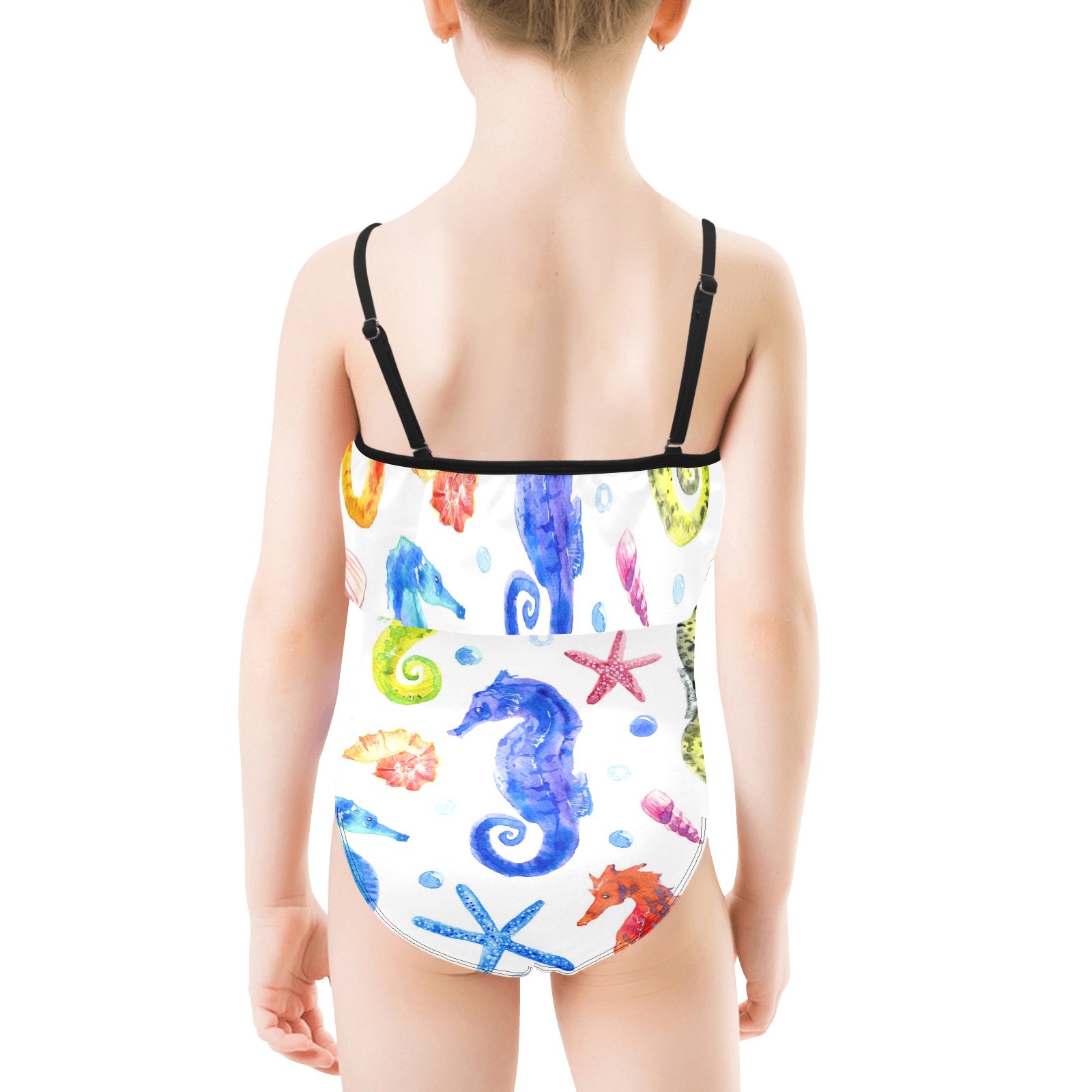 Seahorse Kids' Spaghetti Strap Ruffle Swimsuit (Model S26)