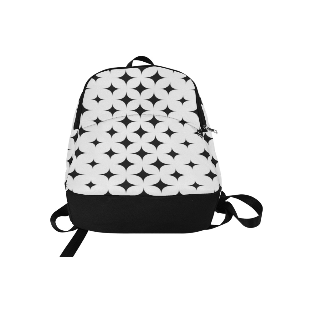 Black and White Fabric Backpack for Adult (Model 1659)