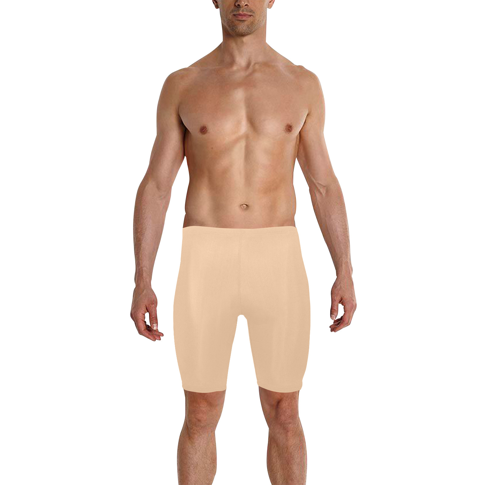 CREAM Men's Knee Length Swimming Trunks (Model L58)