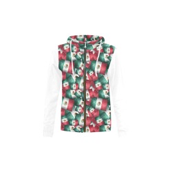 Mexican Pattern - Flags of Mexico / White All Over Print Full Zip Hoodie for Kid (Model H14)