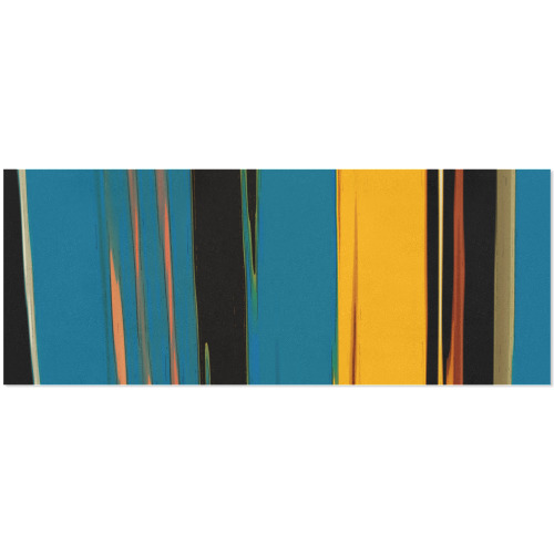 Black Turquoise And Orange Go! Abstract Art Gift Wrapping Paper 58"x 23" (1 Roll)