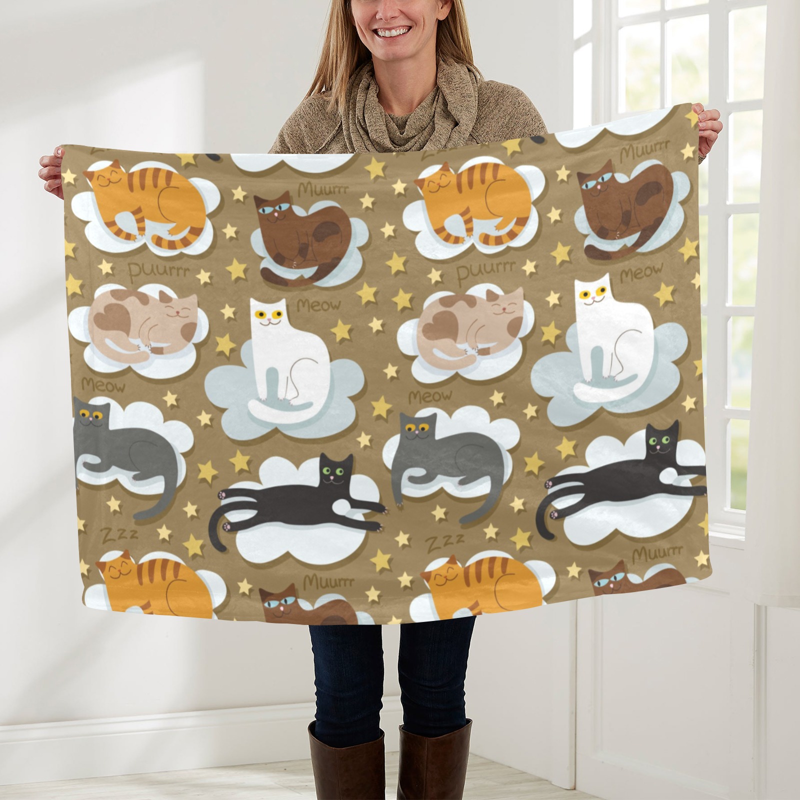 Cloudy Cats Baby Blanket 30"x40"