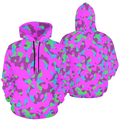 Camouflage colorful All Over Print Hoodie for Women (USA Size) (Model H13)