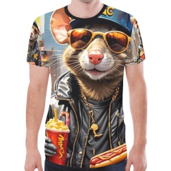 HOT DOG EATING NYC RAT 7 New All Over Print T-shirt for Men (Model T45)