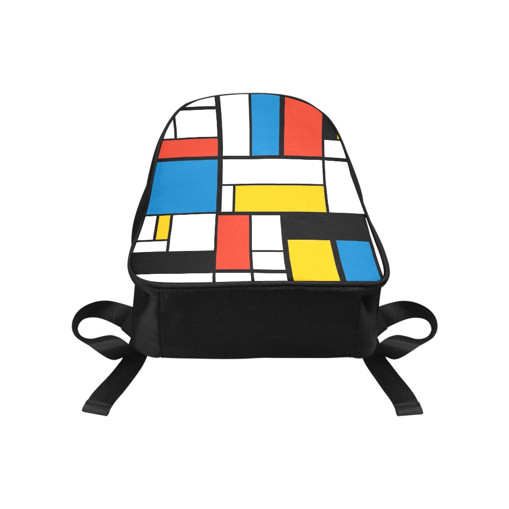 Mondrian De Stijl Modern Fabric School Backpack (Model 1682) (Medium)