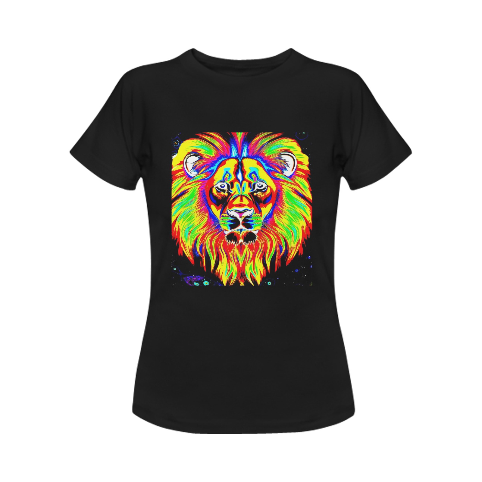 The Lion Dark Rainbow Women's T-Shirt in USA Size (Two Sides Printing)