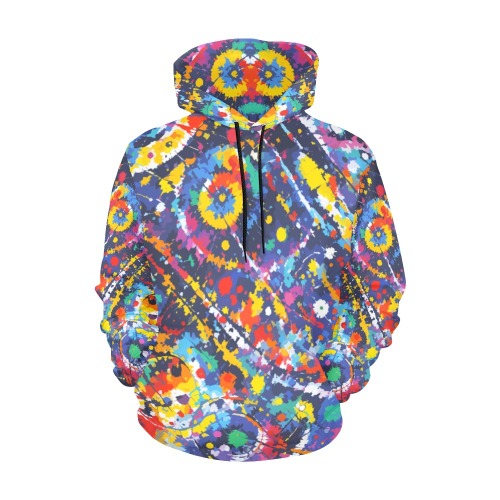 Cool futuristic colorful tie-dye abstract art. All Over Print Hoodie for Women (USA Size) (Model H13)