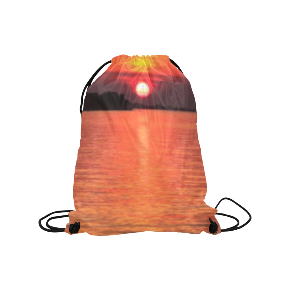 Lady Pink Sunset Collection Medium Drawstring Bag Model 1604 (Twin Sides) 13.8"(W) * 18.1"(H)