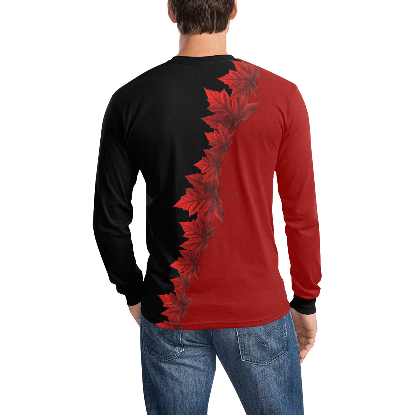 Canada Maple Leaf Men's All Over Print Long Sleeve T-shirt (Model T51)