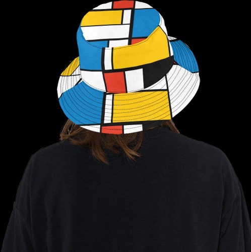 Mondrian De Stijl Modern All Over Print Bucket Hat
