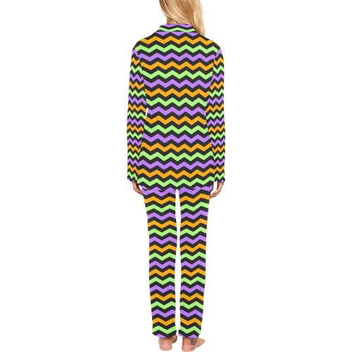 Halloween Chevron Women's Long Pajama Set