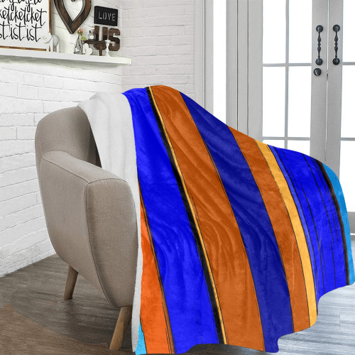 Abstract Blue And Orange 930 Ultra-Soft Micro Fleece Blanket 70''x80''