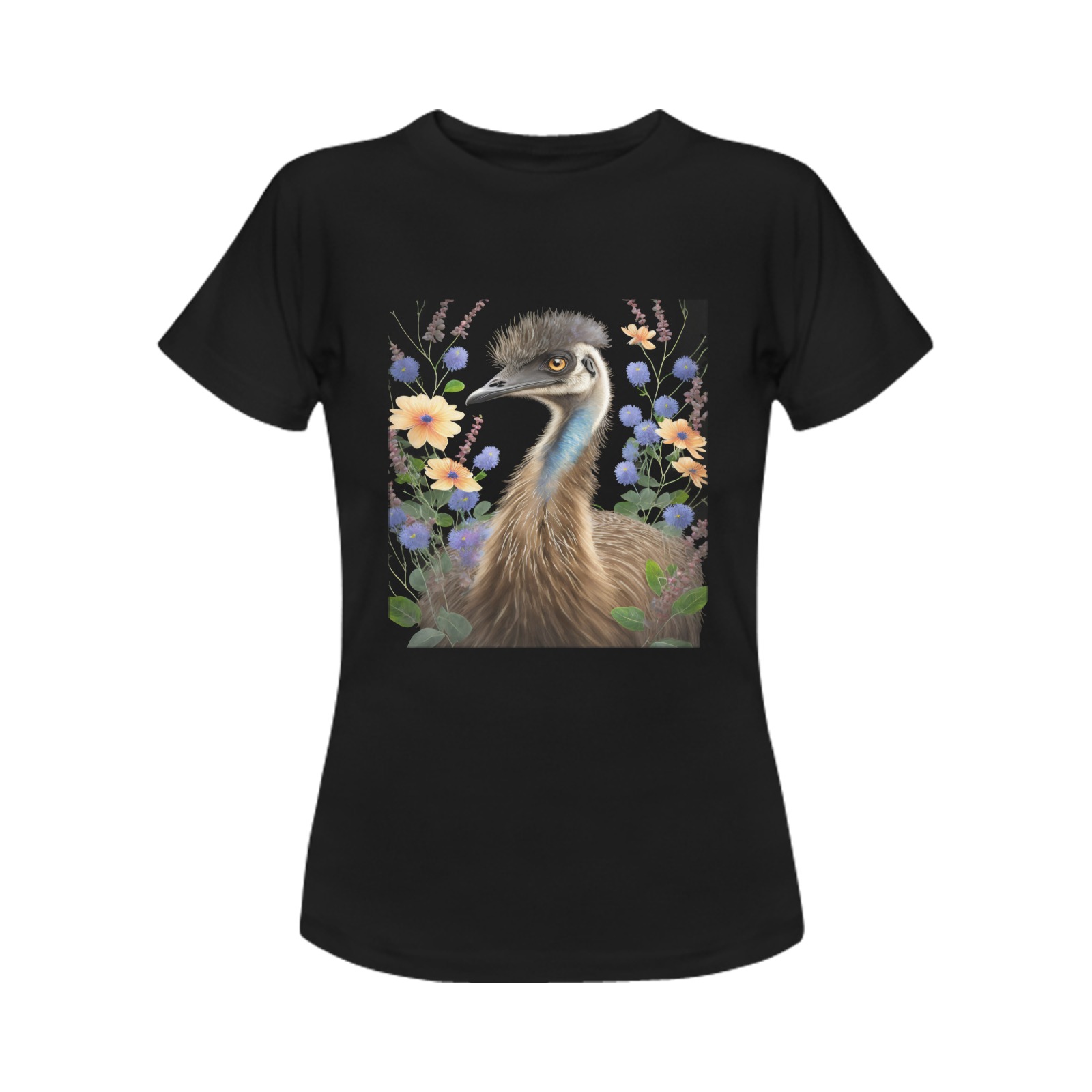 emu against a black background Women's T-Shirt in USA Size (Front Printing Only)