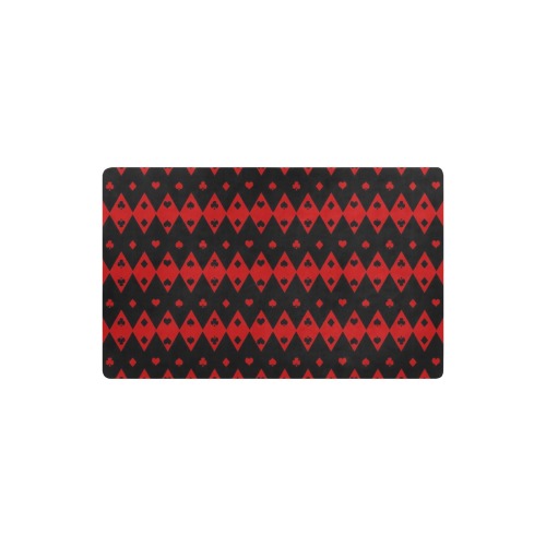 Black Red Playing Card Shapes Kitchen Mat 32"x20"
