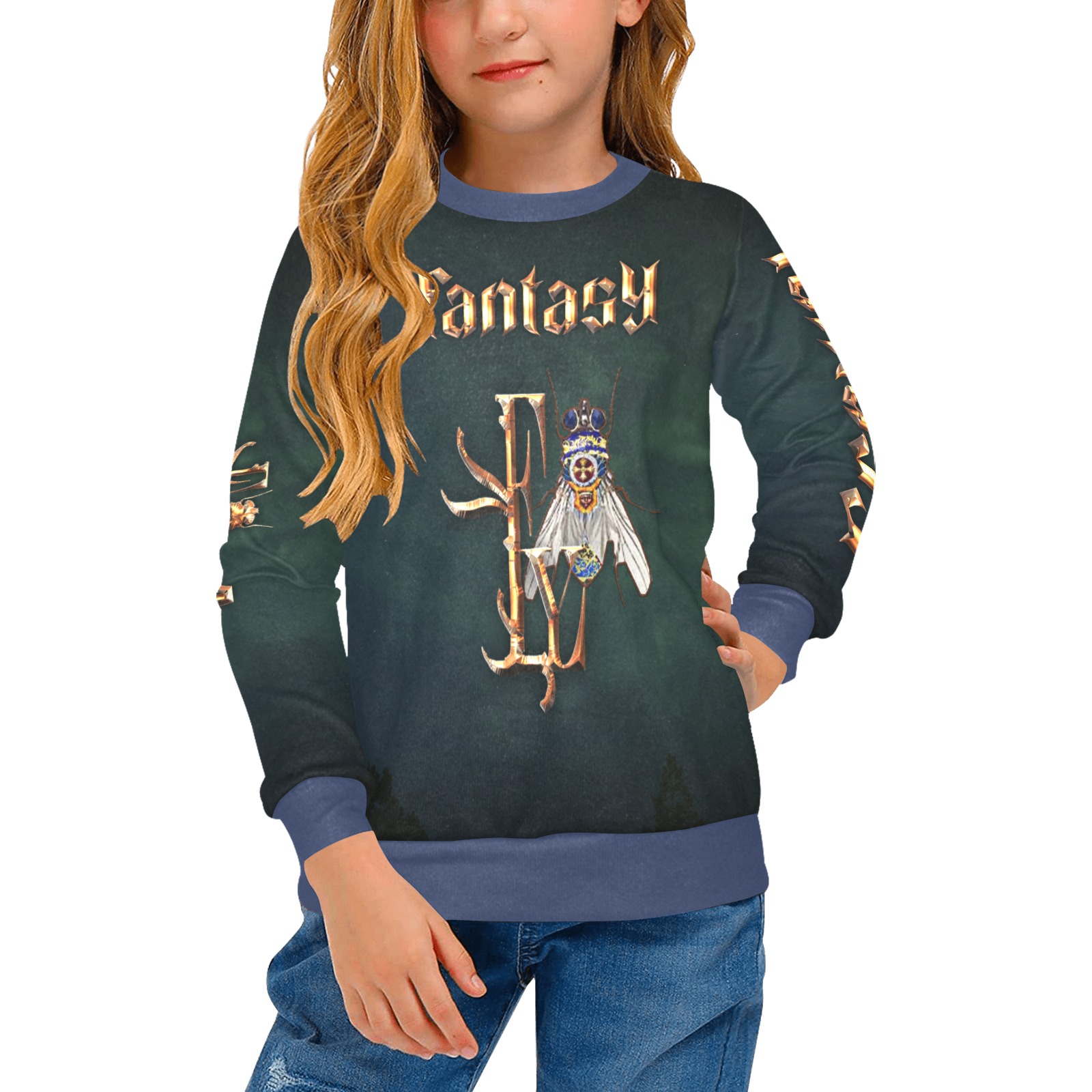 Fantasy Collectable Fly Girls' All Over Print Crew Neck Sweater (Model H49)