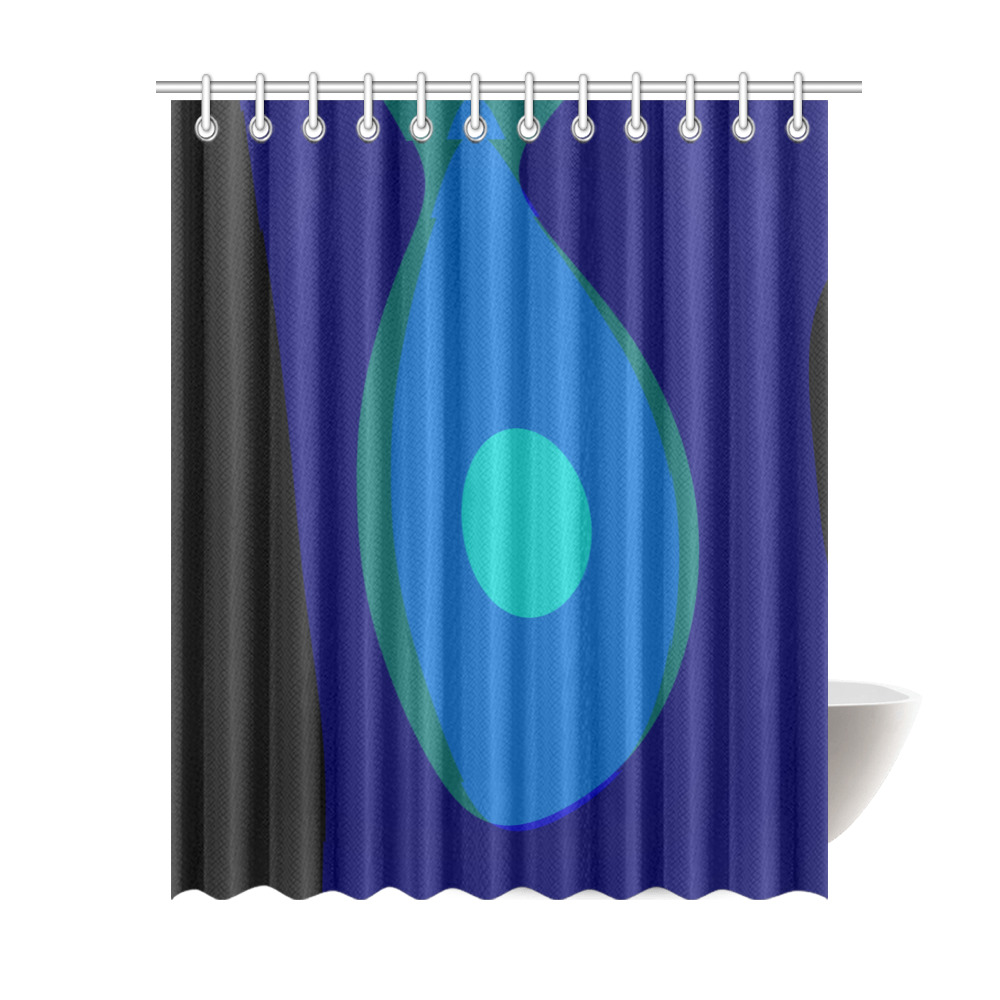 Dimensional Blue Abstract 915 Shower Curtain 69"x84"