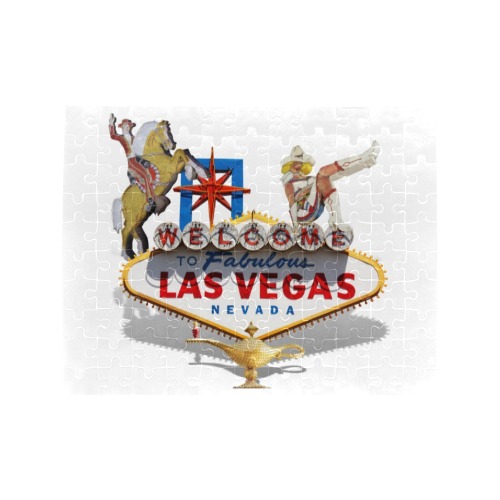 Las Vegas Welcome Sign Icons Rectangle Jigsaw Puzzle (Set of 110 Pieces)