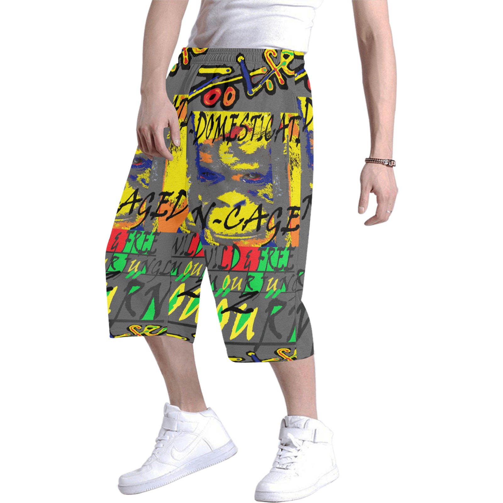 ZL.LOGO.gry Men's All Over Print Baggy Shorts (Model L37)