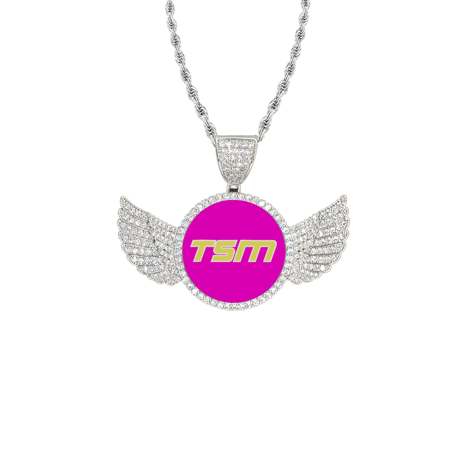 wings_silver_photo_pendant_with_rope_chain_tsm Wings Silver Photo Pendant with Rope Chain