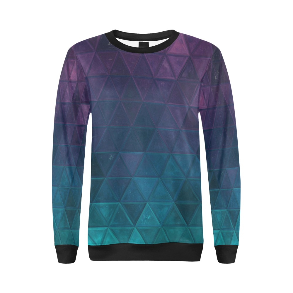 mosaic triangle 21 All Over Print Crewneck Sweatshirt for Women (Model H18)
