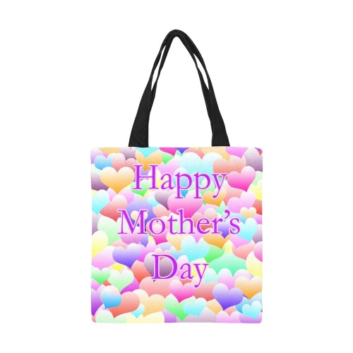 Mother's Day Hearts Light All Over Print Canvas Tote Bag/Small (Model 1697)